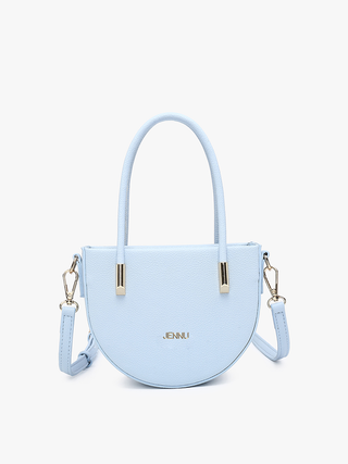 Napa Vegan Half-Moon Satchel in Glacial Blue, mit kurzem Griff & Schulterriemen