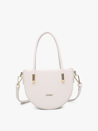 Napa Vegan Half-Moon Satchel in Chalk, halbmondförmig mit Umhängegurt