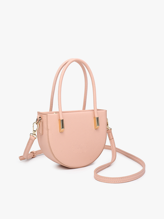 Napa Vegan Half-Moon Satchel in Lt. Coral, mit kurzem Tragegriff und Umhängegurt