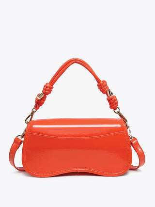 Osaka vegan crossbody bright orange with braided top handles and side straps