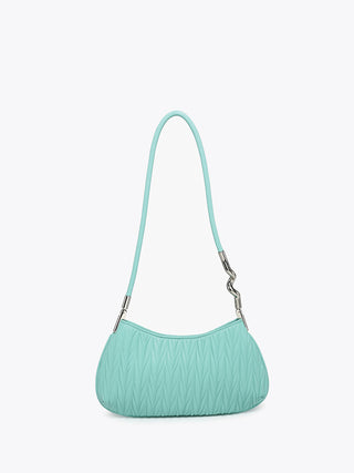 Nassau vegane Schultertasche, Seafoam/Türkisgrün, strukturierte Oberfläche, Trageriemen