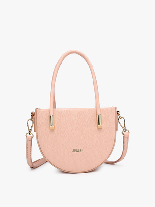 Napa Vegan Half-Moon Satchel in roséfarben, halbmondförmig mit Umhängegurt